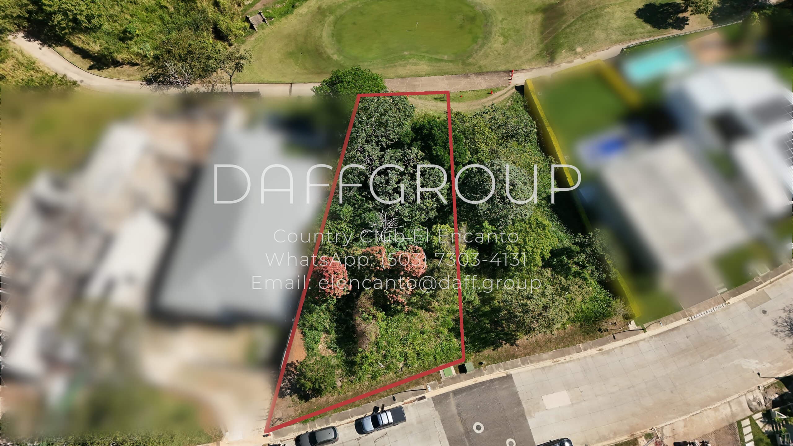 Aerial view showing golf course proximity